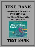 Test Bank for Theoretical Basis for Nursing 3rd Edition by Melanie McEwen &vert; 2025&sol;2026 Latest Update