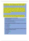 WGU D265 Task 1 Critical Thinking Case Study 2025&sol;2026 COMPLETE  SOLUTION GUIDE &vert;&vert; 100&percnt; GUARANTEED PASS <LATEST VERSION> 