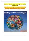 Test Bank for Biological Psychology 14th Edition by James W&period; Kalat &vert; 2025&sol;2026 Latest Update