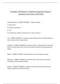Principles of Chemistry&colon; A Molecular Approach Chapter 1 Questions And Answers 2025&sol;2026