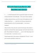 BUS-110 Final Exam Review 2026 Questions and Answers