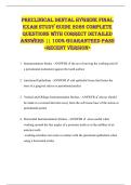 Preclinical Dental Hygiene Final  eXaM StUDy gUiDe 2026 cOMPlete  QUeStiOnS WitH cOrrect DetaileD  anSWerS &vert;&vert; 100&percnt; gUaranteeD PaSS  <recent VerSiOn> 