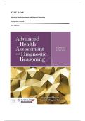 TEST BANK FOR Advanced Health Assessment and Diagnostic Reasoning 4th Edition by Jacqueline Rhoad &comma; ISBN&colon; 9781284170313 &vert;All Chapters Verified&vert; Rationalized Answers&comma; Guide A&plus;