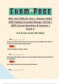 BIOL 101&sol; BIOL101 Test 1&colon; &lpar;Newest 2025&sol; 2026 Update&rpar; Essential Biology I W&sol;Lab &vert; 100&percnt; Correct Questions & Answers &vert; Grade A Full Study Guide &lpar;48 Q&A&rpar;   