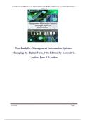 Test Bank - Management Information Systems Managing the Digital Firm, 17th Edition GLOBAL EDITION | All Chapters Covered, 100% Original Verified, A+ Grade