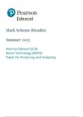 Pearson Edexcel as level Music and Technology&vert; final mark scheme &vert;2025&vert;8MT0&sol;04