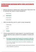 CAPM EXAM 2025&sol;2026 WITH 100&percnt; ACCURATE ANSWERS