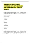AMCA BILLING AND CODING COMPREHENSIVE EXAM TEST 2026 QUESTIONS WITH 100&percnt; CORRECT ANSWERS
