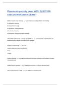 Placement specialty exam WITH QUESTION AND ANSWER100&percnt; CORRECTPlacement specialty exam WITH QUESTION AND ANSWER100&percnt; CORRECT