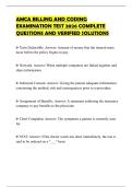 AMCA BILLING AND CODING EXAMINATION TEST 2026 COMPLETE QUESTIONS AND VERIFIED SOLUTION