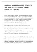 AMERICAN AIRLINES EXAM PREP COMPLETE TEST BANK LATEST 2026 WITH VERIFIED CORRECT SOLUTIONS