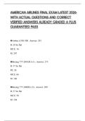 AMERICAN AIRLINES FINAL EXAM LATEST 2026 WITH ACTUAL QUESTIONS AND CORRECT VERIFIED ANSWERS ALREADY GRADED A PLUS GUARANTEED PASS