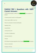 PAROLE TEST I Questions with 100&percnt;  Correct Answers