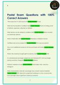Postal Exam Questions with 100&percnt;  Correct Answers 