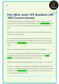 Post office exam 474 Questions with  100&percnt; Correct Answers 