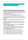 Nutrition D440 Exam with Questions and Correct Answers Latest 2025&period;