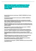 WGU D440 Health and Wellness Exam with Questions and Correct Answers Latest 2025&period;