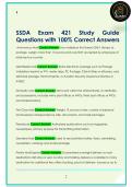 SSDA Exam 421 Study Guide  Questions with 100&percnt; Correct Answers