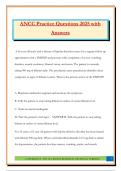 ANCC Practice Questions 2025 &vert; Verified Questions and Answers &vert; 100&percnt; Correct & Updated &vert; INSTANT PDF DOWNLOAD