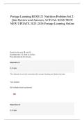 Portage Learning BIOD121 Nutrition Problem Set 2&colon; Quiz Review and Answers ACTUAL SOLUTION NEW UPDATE 2025-2026 Portage Learning Online