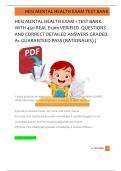 HESI MENTAL HEALTH EXAM 1 TEST BANK  WITH 450 REAL Exam VERIFIED  QUESTIONS  AND CORRECT DETAILED ANSWERS GRADED  A&plus; GUARANTEED PASS &lpar;RATIONALES&rpar; &vert;  