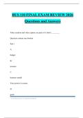 BUS 110 FINAL EXAM REVIEW 2026 Questions and Answers