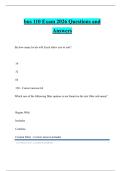 bus 110 Exam 2026 Questions and Answers