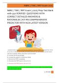 NBRC &sol; TMC &sol; RRT Exam 1 2025 Prep Test Bank with 350 VERIFIED QUESTIONS WITH CORRECT DETAILED ANSWERS & RATIONALES &vert; ATI RN COMPREHENSIVE PREDICTOR WITH NGN LATEST VERSION