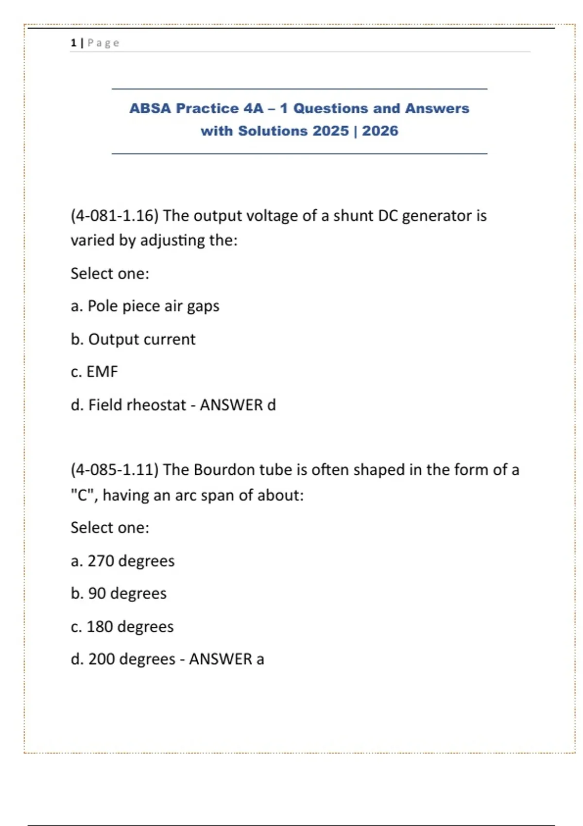 Absa Faqs.pdf ABSA Practice 4A – 1 Questions and Answers with Solutions 2025 | 2026 ...