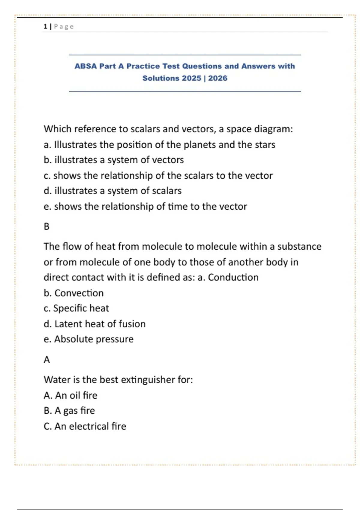 Absa Faqs.pdf ABSA Part A Practice Test Questions and Answers with Solutions 2025 ...