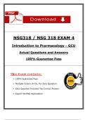 &lpar;Exam 1&comma; 2&comma; 3 & 4&rpar; NSG 318 &ndash; Introduction to Pharmacology &ndash; at Grand Canyon University &lpar;GCU&rpar;