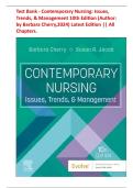 Test Bank For Contemporary Nursing: Issues, Trends, and Management 10th Edition by Barbara Cherry. All Chapters. Latest Edition 2025