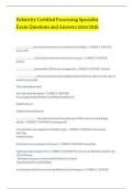 Relativity Certified Processing Specialist  Exam Questions and Answers 2025&sol;2026 