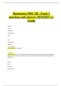 Rasmussen College &ndash; MDC III Exam 1 Questions and Answers Latest 2024&sol;2025 Edition &vert; Expert Verified &vert; 100&percnt; Correct
