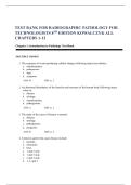Test Bank for Radiographic Pathology for Technologists&comma; 8th Edition by Nina Kowalczyk &vert; Complete Chapters 1&ndash;12 with Verified 2025&ndash;2026 Radiology Exam Questions and Answers