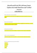 School Social Work PEL 238 Exam &lpar;Latest Update 2025&sol;2026&rpar; Questions and Verified Answers &Tab;&lpar;GRADED A&rpar;