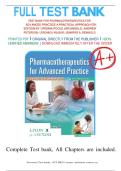 COMPLETE TEST BANK FOR PHARMACOTHERAPEUTICS FOR ADVANCED PRACTICE&colon; A PRACTICAL APPROACH FIFTH&comma; NORTH AMERICAN EDITION BY VIRGINIA POOLE ARCANGELO &vert; ANDREW M&period; PETERSON&vert;LATEST 2025&sol;2026&vert;VERIFIED ANSWERS