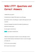 Ace Your WGU C777 Web Development Foundations Exam &ndash; Verified Questions & Correct Answers &vert; Latest 2025 Update