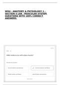 WGU - ANATOMY & PHYSIOLOGY 1 - SECTION 4 LAB - MUSCULAR SYSTEM QUESTIONS WITH 100&percnt; CORRECT ANSWERS&period;