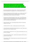 Wisconsin Structural Pest Control Learning Objectives Test Questions All Solved Correct 2025-2026 Updated&period;