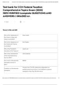 Test bank for CCH Federal Taxation Comprehensive Topics Exam &lpar;2025&rpar; 100&percnt;VERIFIED &vert;complete QUESTIONS AND ANSWERS &vert; GRADED A&plus;&period;