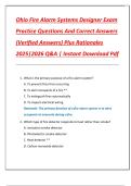 Ohio Fire Alarm Systems Designer Exam  Practice Questions And Correct Answers  &lpar;Verified Answers&rpar; Plus Rationales  2025&vert;2026 Q&A &vert; Instant Download Pdf