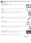 NCSO Newtons Notions - vocabulary Questions with Correct Answers 100&percnt; Solved