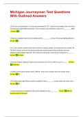 Michigan Journeyman Test Questions With Outlined Answers &vert;&vert; 100&percnt; pass