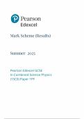 2025 Pearson Edexcel GCSE Combined Science Physics Mark Scheme Paper 3 &lpar;1SC0&sol;1PF&rpar;