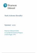 2025 Pearson Edexcel GCSE Combined Science Physics Mark Scheme Paper 3 &lpar;1SC0&sol;1PH&rpar;