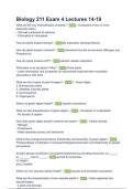 Biology 211 &ndash; &lbrack;Exam 4 Review&comma; Lectures 14&ndash;19&comma; Questions & Answers Solved&rsqb; &lpar;2024&ndash;2025&comma; Updated 2025&ndash;2026&rpar;