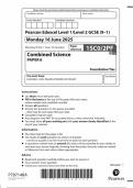 2025 Pearson Edexcel GCSE Combined Science Physics Paper 6 &lpar;1SC0&sol;2PF&rpar;