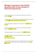Michigan Journeyman Test Verified Questions With Correct Answers &vert;&vert; Electrical Engeneering