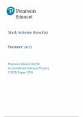2025 Pearson Edexcel GCSE Combined Science Physics Mark Scheme Paper 6 &lpar;1SC0&sol;2PH&rpar;